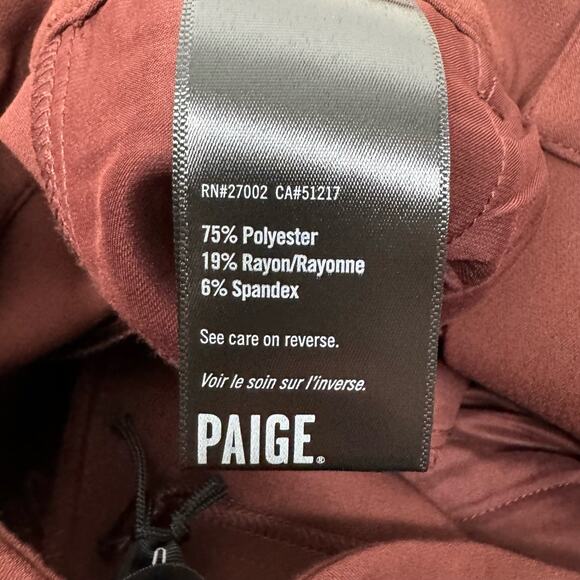 Paige Aracelli High Rise Trouser Pant Mahogany Brown Size 0 Suit Trousers NWOT - Picture 11 of 16